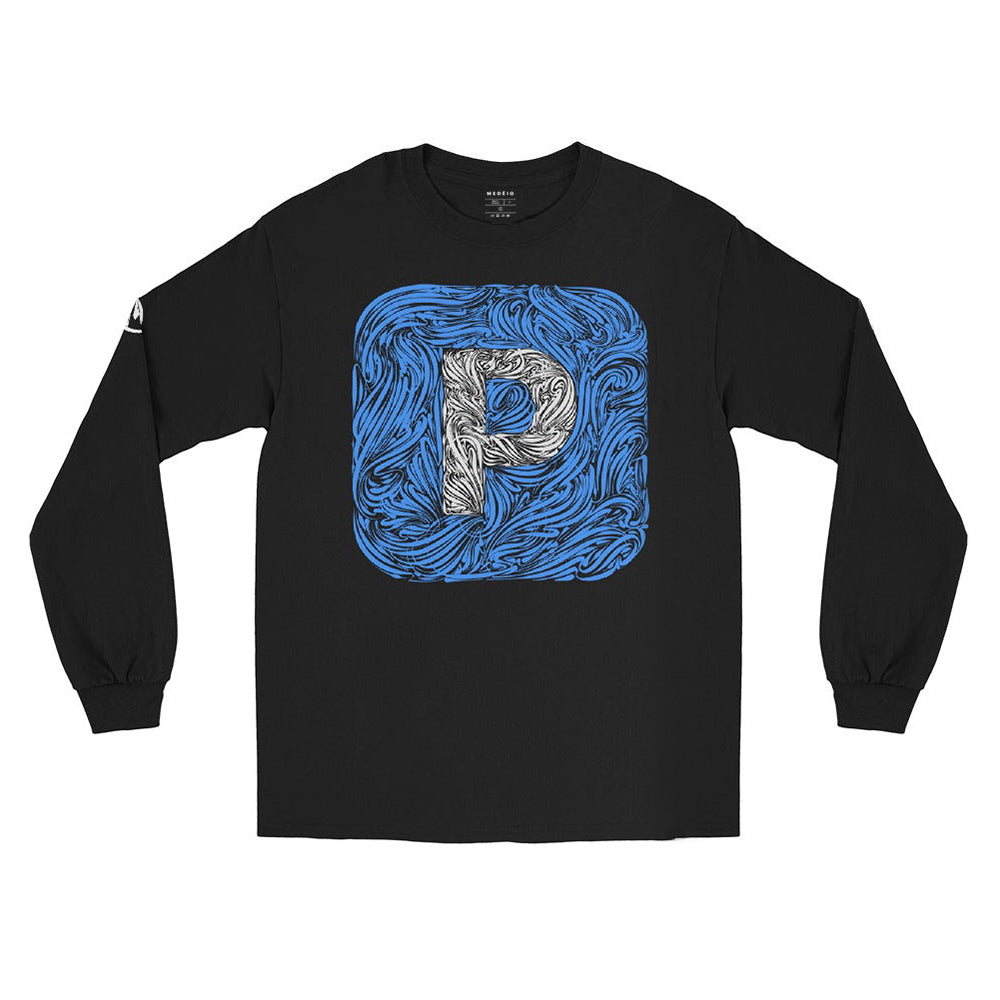 MEDĒIO - Pushing P - Men’s Long Sleeve Shirt (Black)