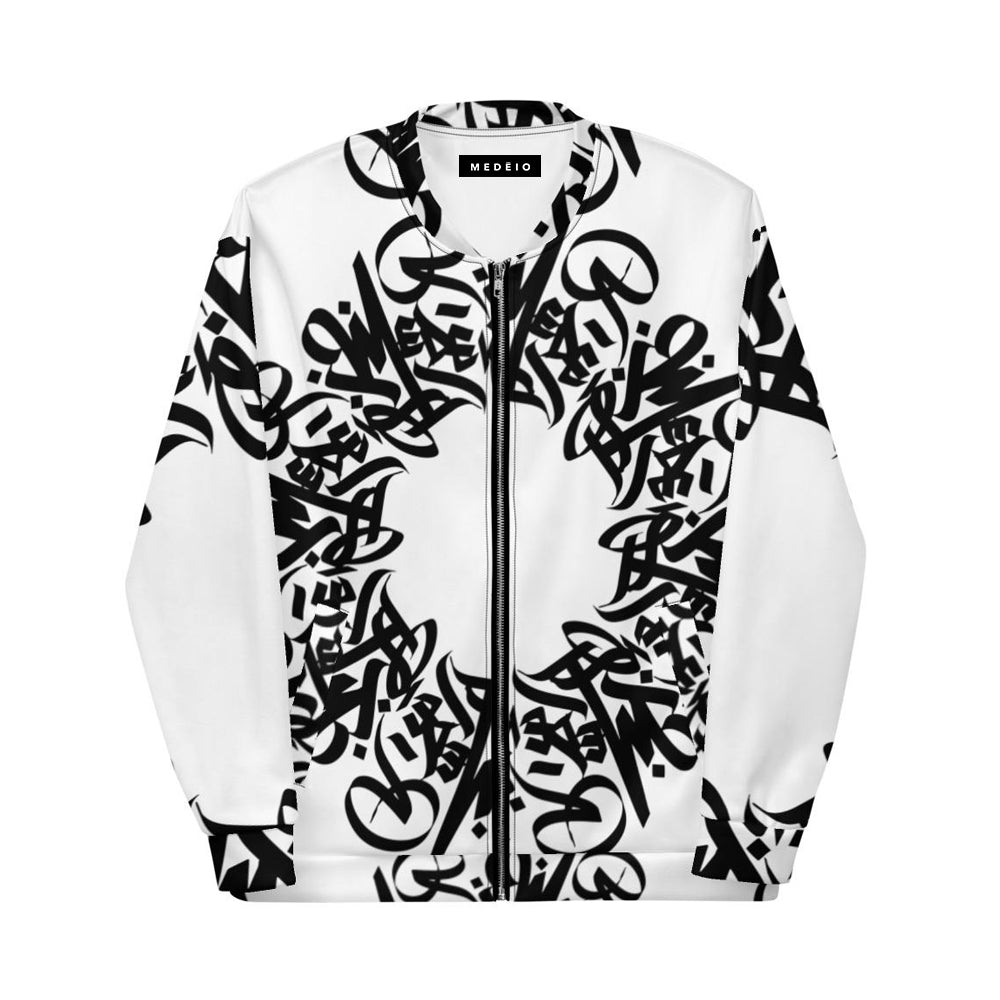 MEDĒIO - Satin Bomber Jacket (White)