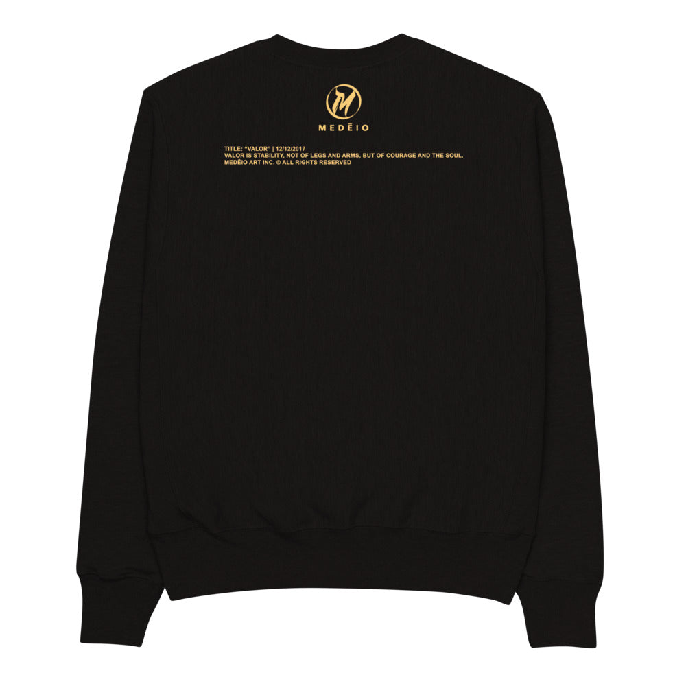 "VALOR" - MEDĒIO - Men's Champion Crewneck (Black/Cream)
