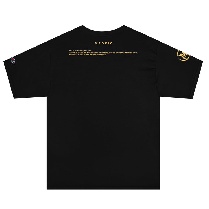 "VALOR" - MEDĒIO - Men's Champion Long Sleeve Shirt (Black/Cream)